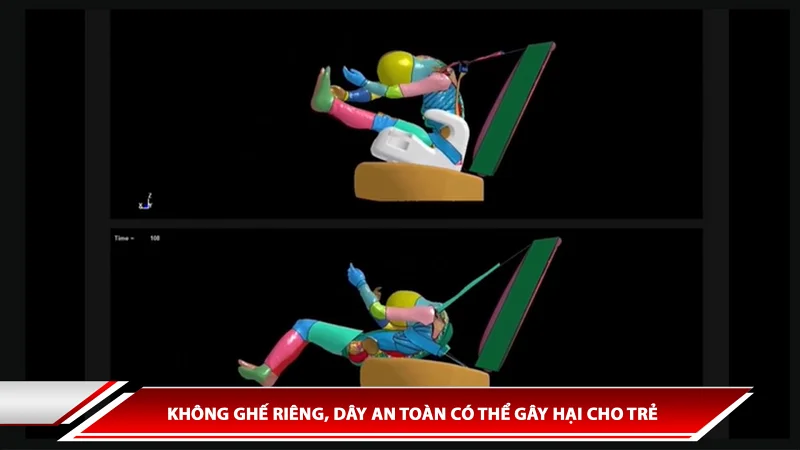 Không ghế riêng, dây an toàn có thể gây hại cho trẻ