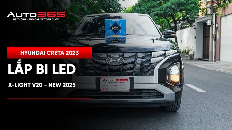 Hyundai Creta 2023 lắp bi LED X-Light V20 - New 2025