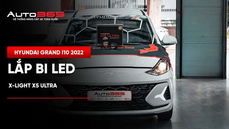 Hyundai Grand i10 2022 lắp bi LED X-Light X5 Ultra