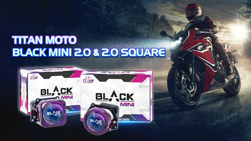 TITAN MOTO BLACK MINI 2.0 & 2.0 SQUARE - ĐÈN TĂNG SÁNG DÀNH RIÊNG CHO HỆ MOTO