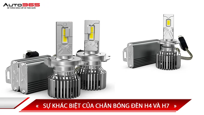 Sự khác biệt của chân bóng đèn H4 và H7