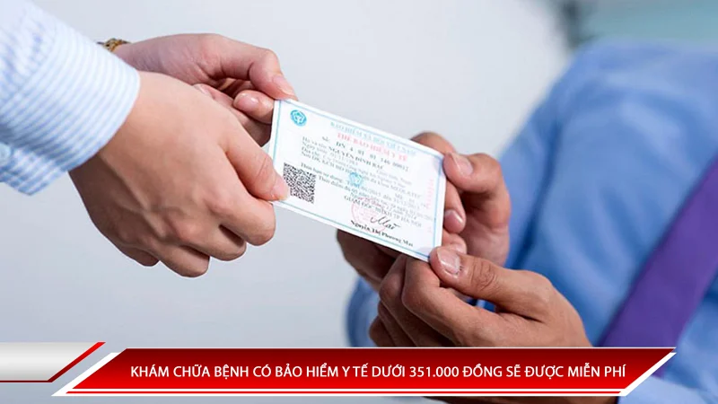 KHÁM CHỮA BỆNH CÓ BẢO HIỂM Y TẾ DƯỚI 351.000 ĐỒNG SẼ ĐƯỢC MIỄN PHÍ