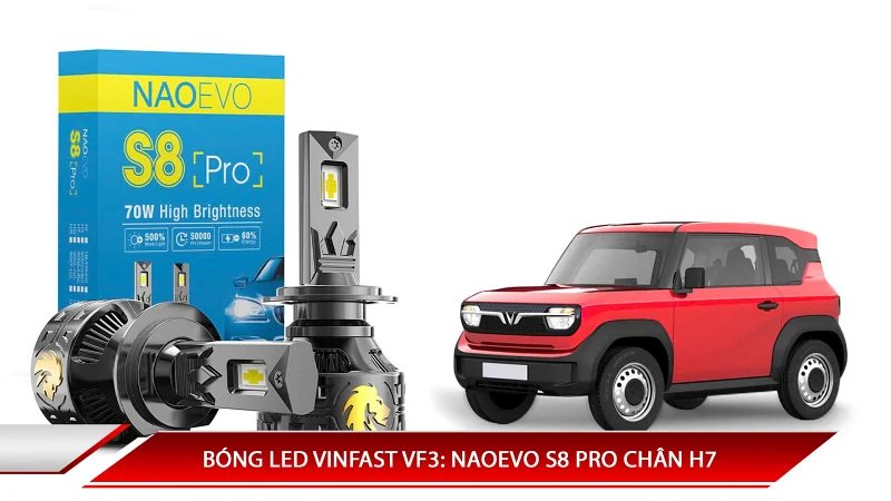 BÓNG LED VINFAST VF3: X-LIGHT S8 PRO CHÂN H7
