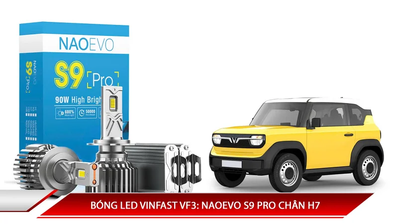 BÓNG LED VINFAST VF3: X-LIGHT S9 PRO CHÂN H7