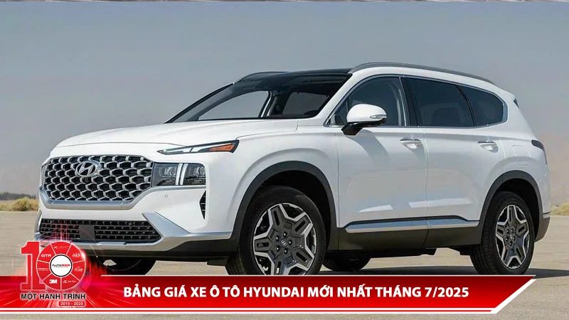 Bảng giá xe ô tô Hyundai mới nhất tháng 7