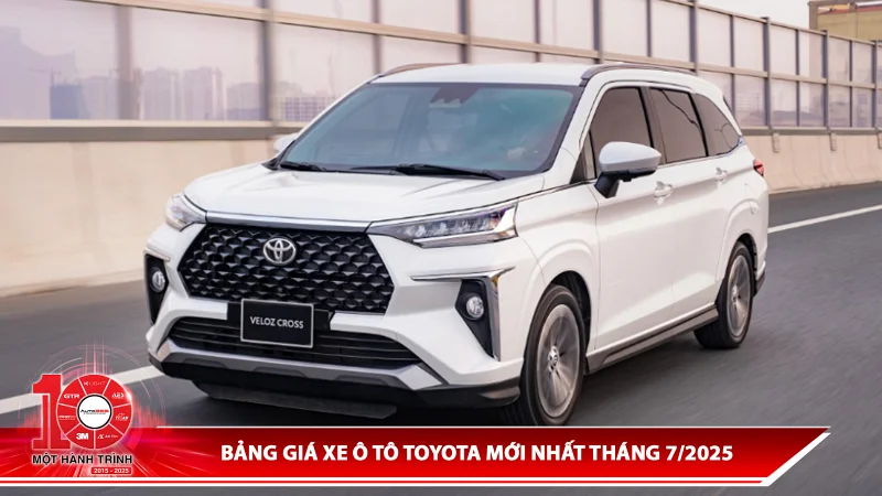 Bảng giá xe Toyota mới nhất tháng 7/2025