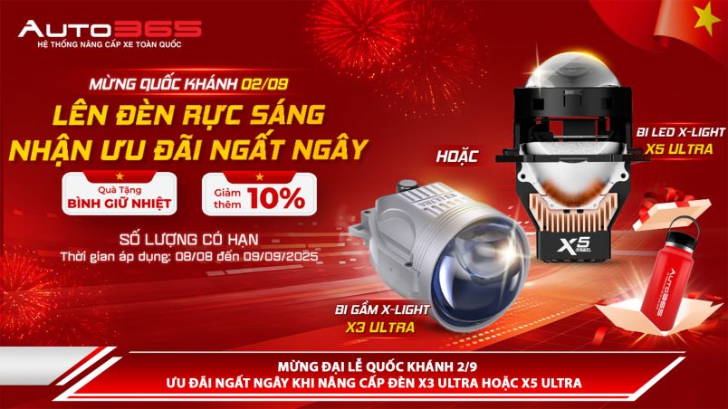 Mừng đại lễ Quốc Khánh 2/9 - ưu đãi ngất ngây khi nâng cấp đèn X3 Ultra hoặc X5 Ultra