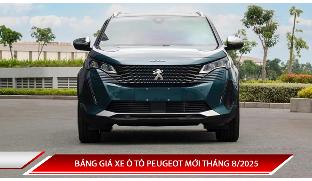 Bảng giá xe ô tô Peugeot tháng 8/2025