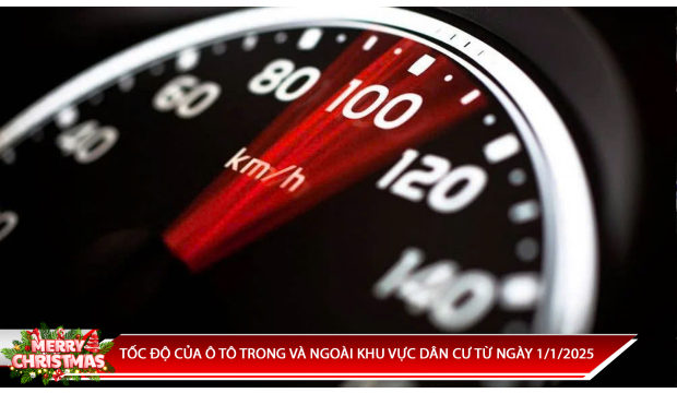 TỐC ĐỘ CỦA Ô TÔ TRONG VÀ NGOÀI KHU VỰC DÂN CƯ TỪ NGÀY 1/1/2025