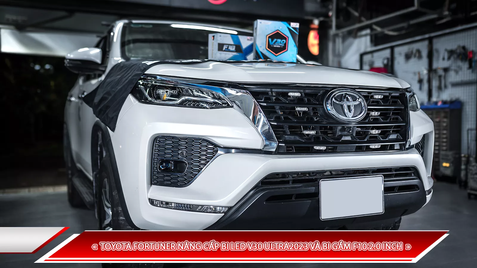 TOYOTA FORTUNER ĐỘ ĐÈN BI LED X-LIGHT V30 ULTRA 2023 VÀ BI GẦM X-LIGHT F10 2.0 