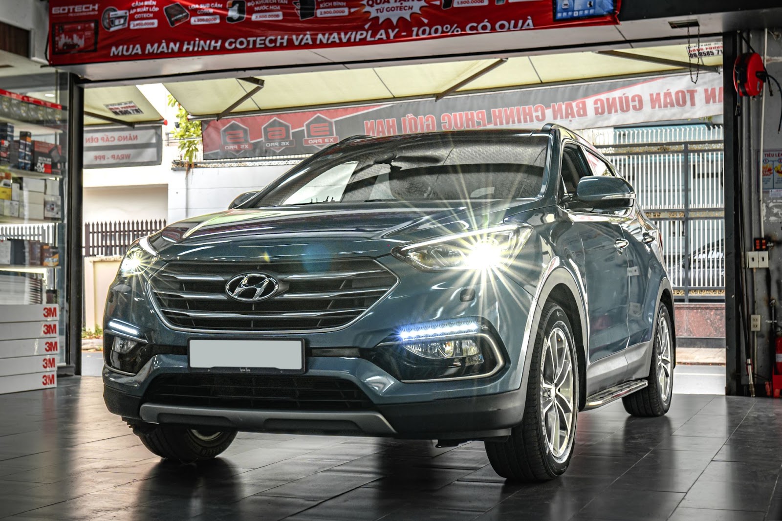Hyundai Santafe 2017 Nang Cap Bi Laser Henvvei L92 Pro 3