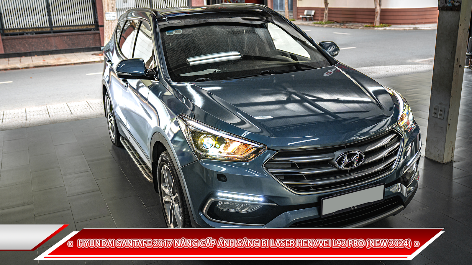 Hyundai Santafe 2017 Nang Cap Bi Laser Henvvei L92 Pro