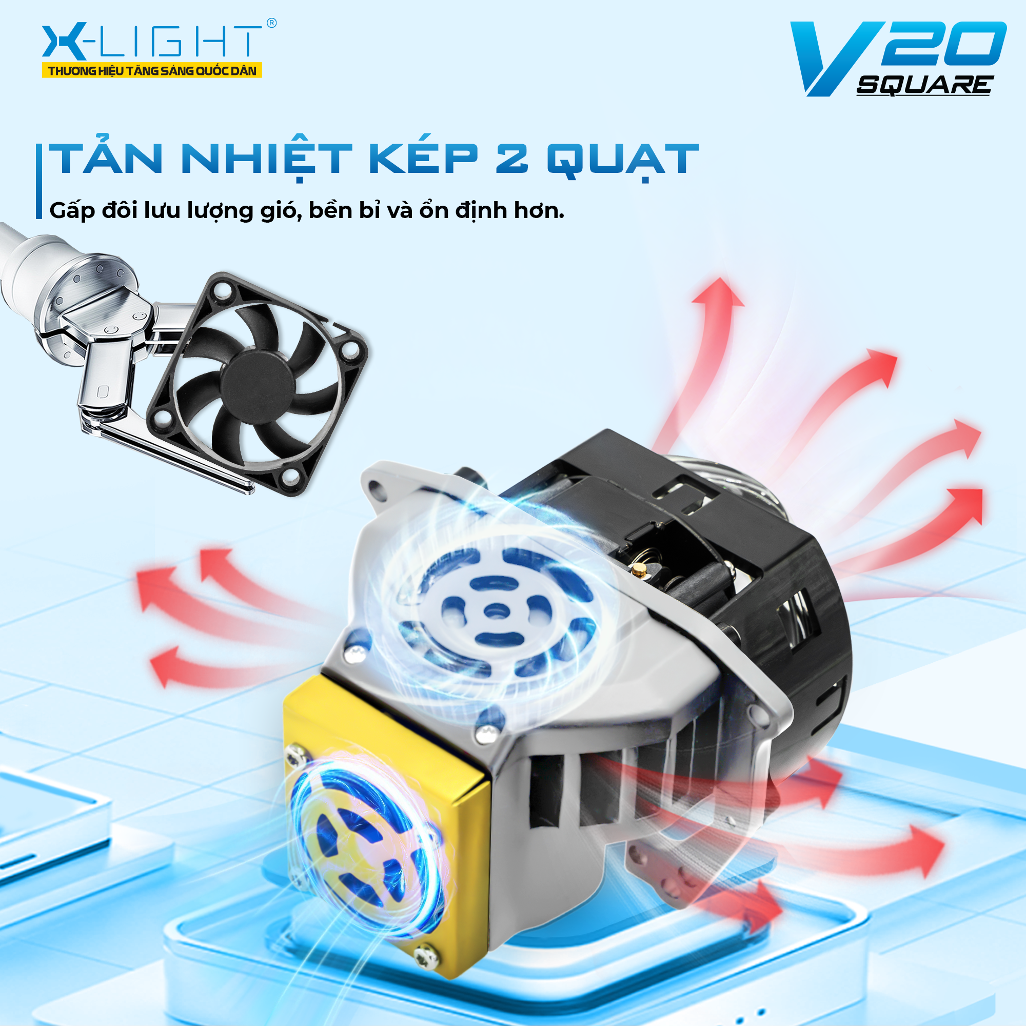 Hyundai Santafe Do Den Bi Led X Light V20 Square 4