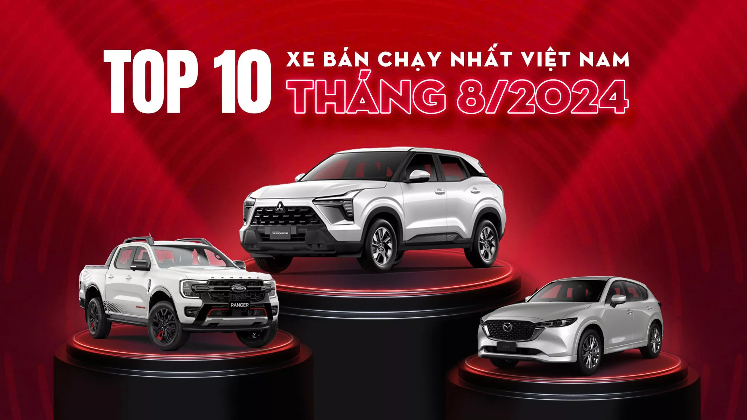 TOP 10 Ô TÔ BÁN CHẠY NHẤT THÁNG 8/2024 - DANH SÁCH XUẤT HIỆN NHIỀU CÁI TÊN TỪ TOYOTA