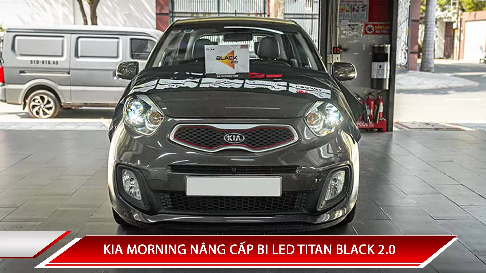 Kia Morning nâng cấp Bi LED Titan Black 2.0
