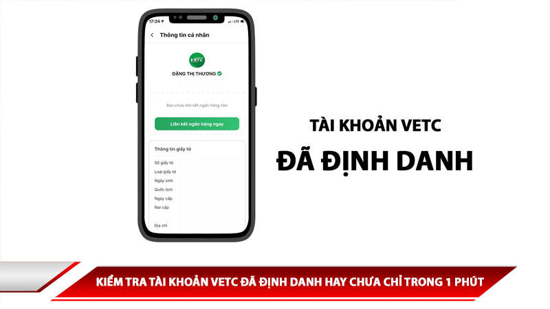 KIỂM TRA TÀI KHOẢN VETC ĐÃ ĐỊNH DANH HAY CHƯA CHỈ TRONG 1 PHÚT