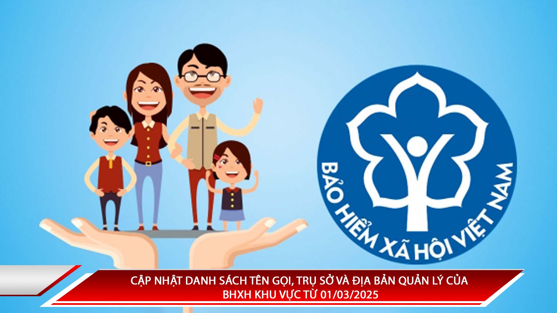 CẬP NHẬT DANH SÁCH TÊN GỌI, TRỤ SỞ VÀ ĐỊA BẢN QUẢN LÝ CỦA BHXH KHU VỰC TỪ 01/03/2025