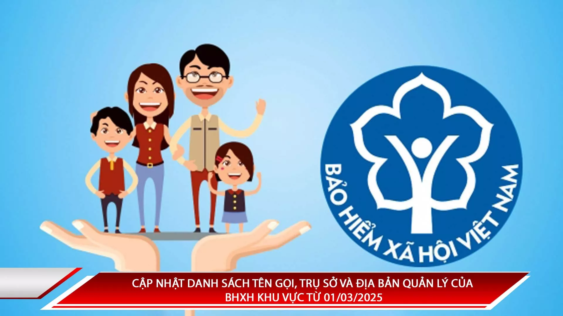 CẬP NHẬT DANH SÁCH TÊN GỌI, TRỤ SỞ VÀ ĐỊA BẢN QUẢN LÝ CỦA BHXH KHU VỰC TỪ 01/03/2025