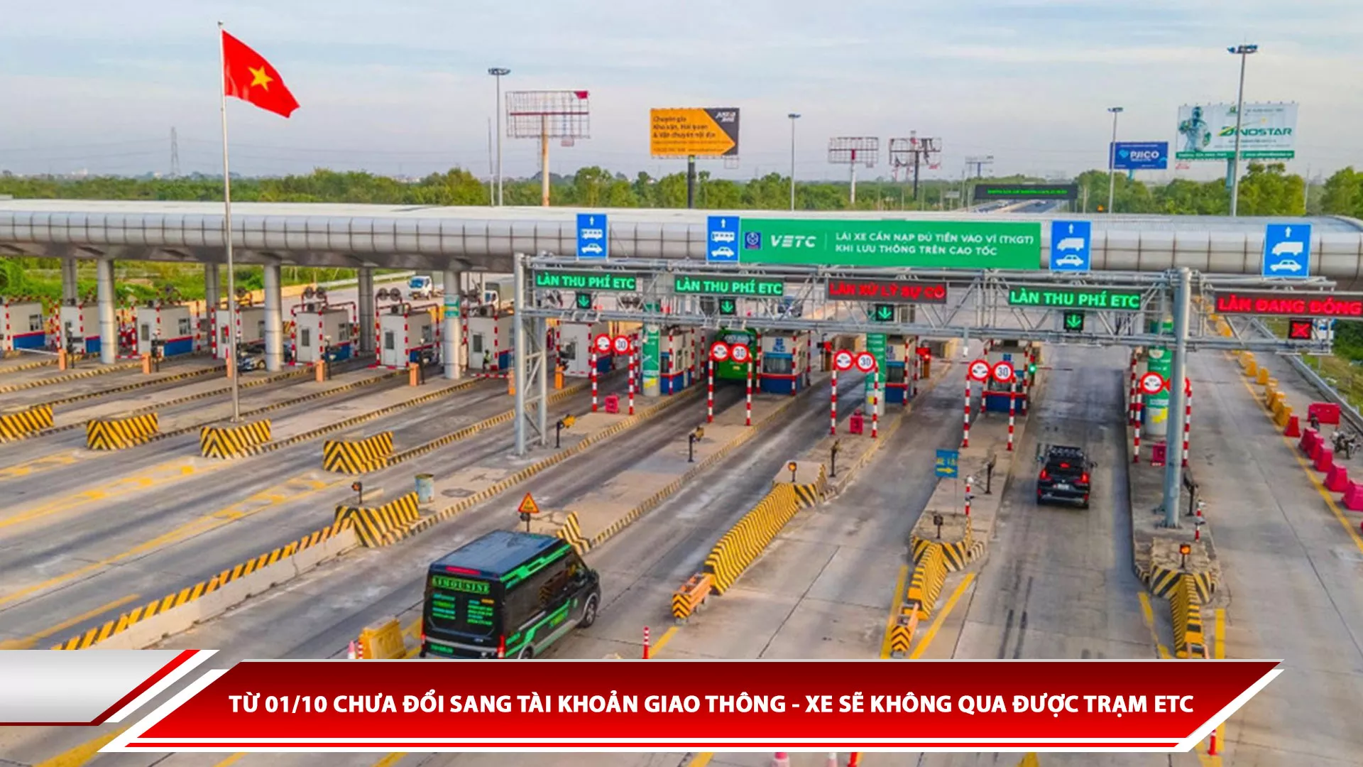Từ 01/10 chưa đổi sang tài khoản giao thông - xe sẽ không qua được trạm ETC