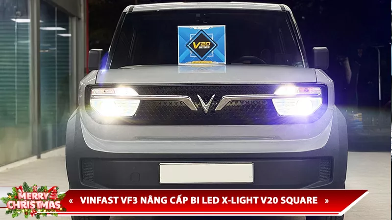 VINFAST VF3 NÂNG CẤP ĐÈN BI LED X-LIGHT V20 SQUARE