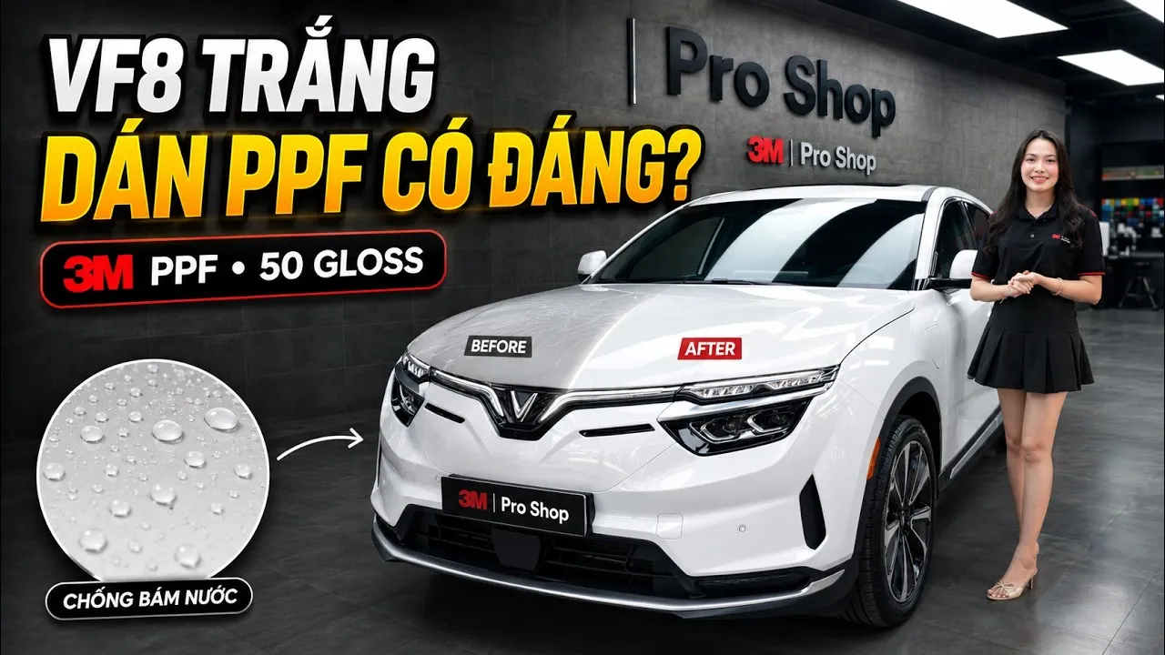 Đánh giá PPF 3M 50 Gloss trên VinFast VF8 sau khi dán