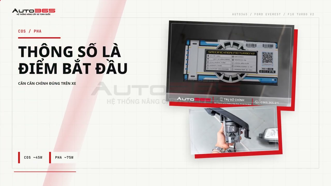 Ford Everest 2022 lắp bi gầm X-Light F10 Turbo V2 4300K