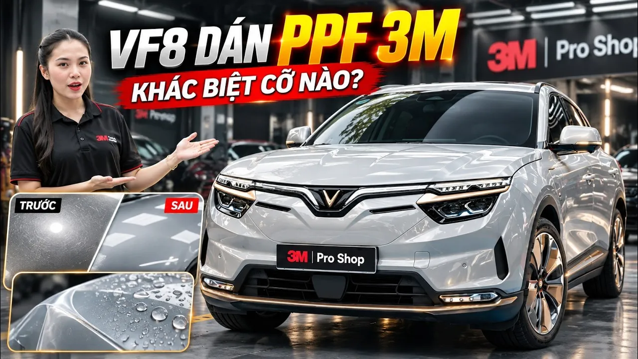 Có nên dán PPF ô tô? Đánh giá PPF 3M 50 Gloss trên VinFast VF8