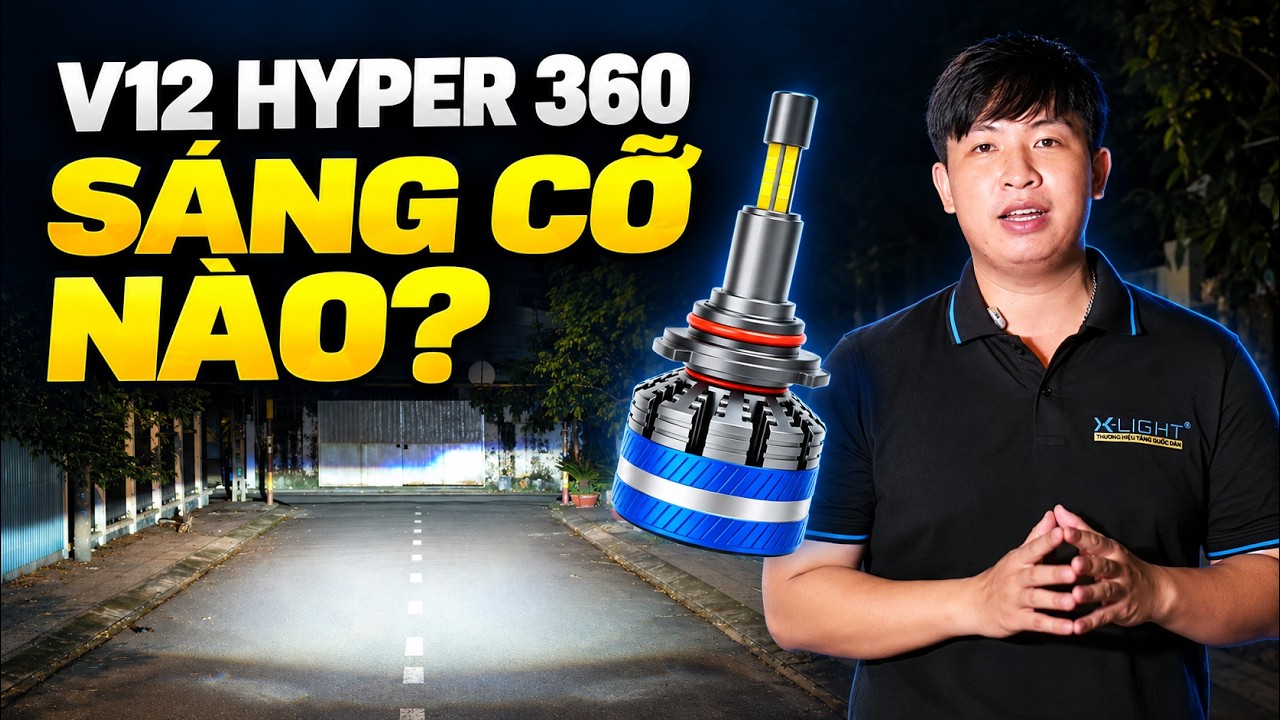 Trai Nghiem Anh Sang Bong Led X Light V12 Hyper 360 12 Chip Led 55w Den 5800k