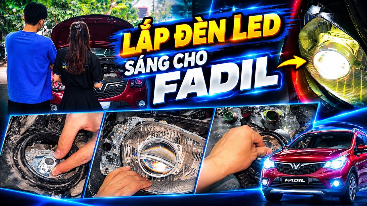 Vinfast Fadil Thay Den Halogen Thanh Den Led Sieu Sang