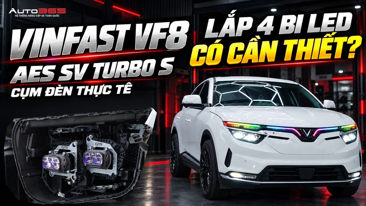 Vinfast Vf8 Nang Cap Den Bi Led Aes Sv Turbo S Co Can Den 4 Bi