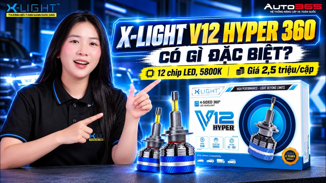 X Light V12 Hyper 360 Co Gi Dac Biet 12 Chip Led 5800k Gia 2 5 Trieu Cap