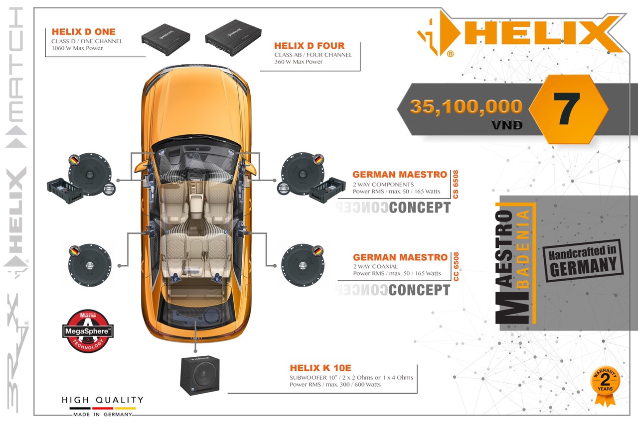 CẤU HÌNH ÂM THANH SET 7 HELIX CẤU HÌNH ÂM THANH SET 7 HELIX