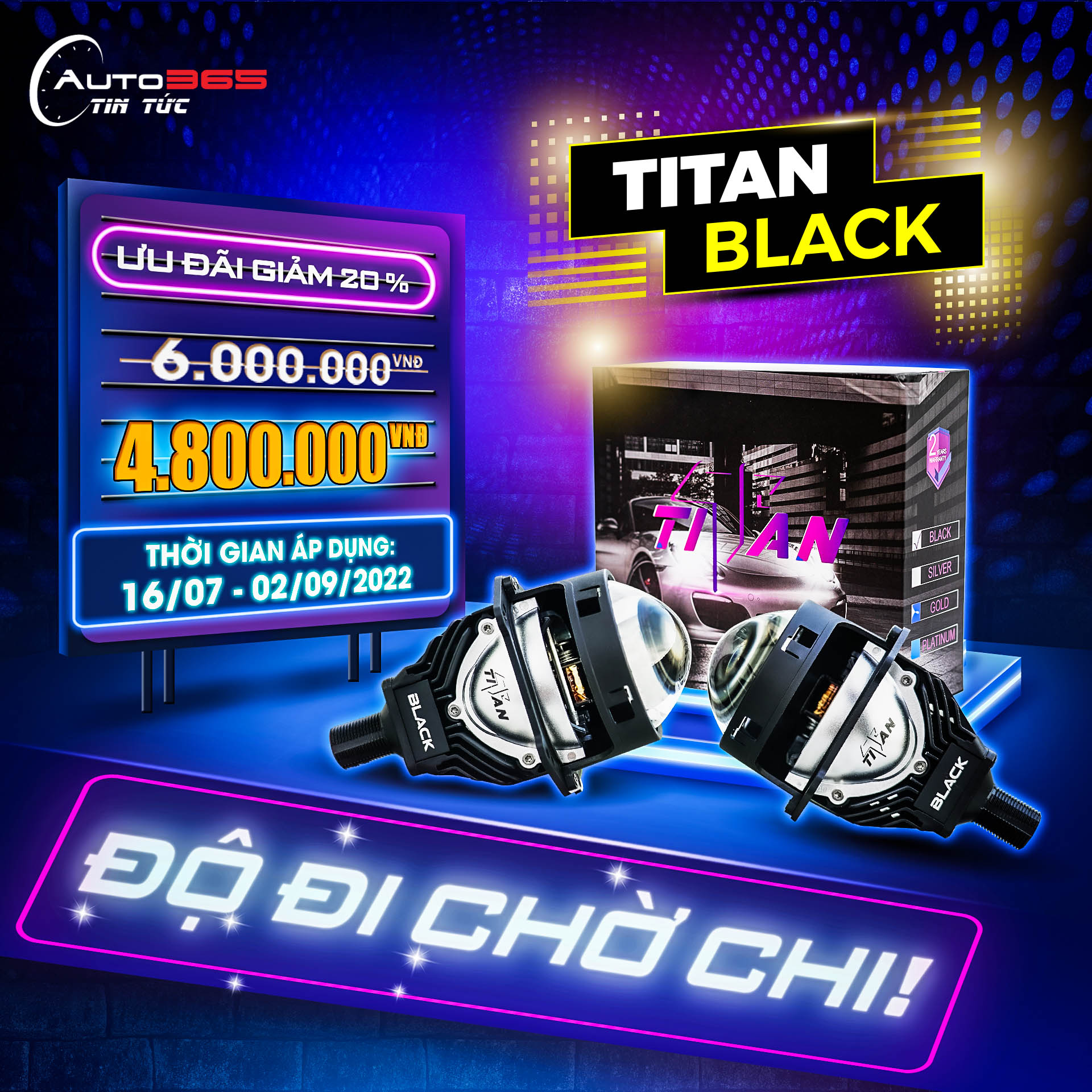 Bi LED Titan Black: Giảm 20%, miễn phí lắp đặt
