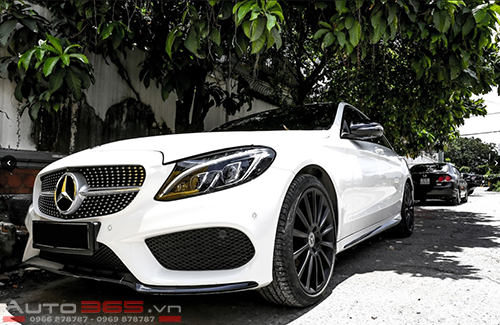 Mercedes C300 Trắng Sơn Mâm Xe Hơi - Đen Huyền Bí